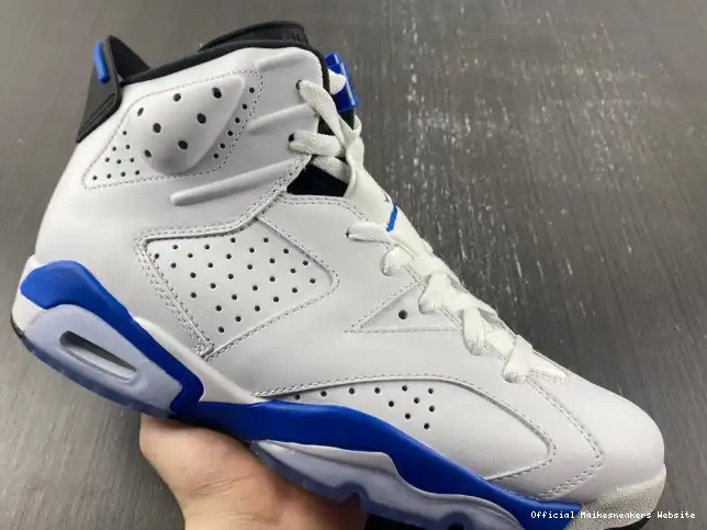 Official Maikesneakers 384664-107 (2014) Jordan Blue Air Retro 6 Sport 0402